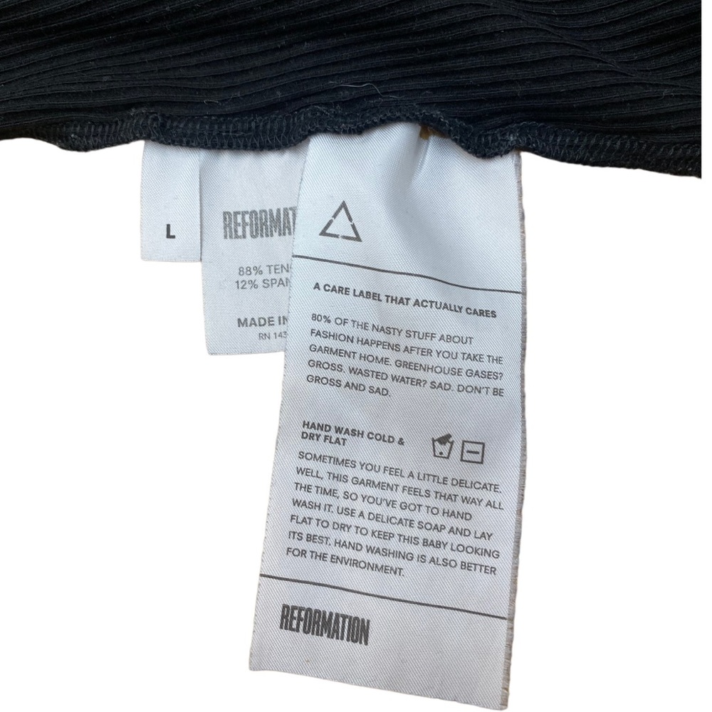 Reformation Hampton Ribbed Bodysuit Ruffle Strap - Picture 7 of 12